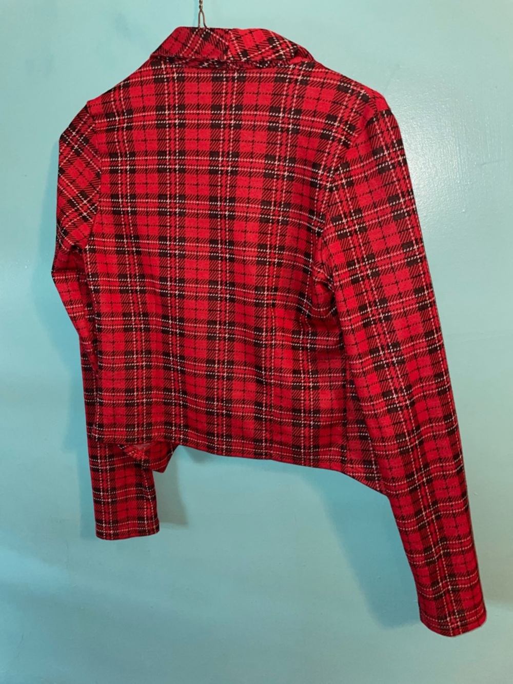 TOP Moda Red Plaid Open-Front Blazer - Picture 4 of 8
